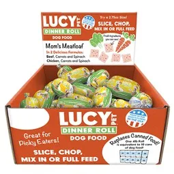 36pc 2.75oz Lucy Pet -Mom's Meatloaf Chicken with Carrots and Spinach Display - Dog/Cat Supplements